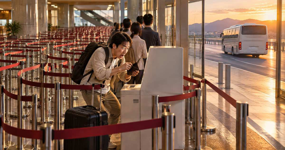 Ônibus Kagoshima-Chuo–aeroporto: “East 21” fora, plataforma 1 no terminal