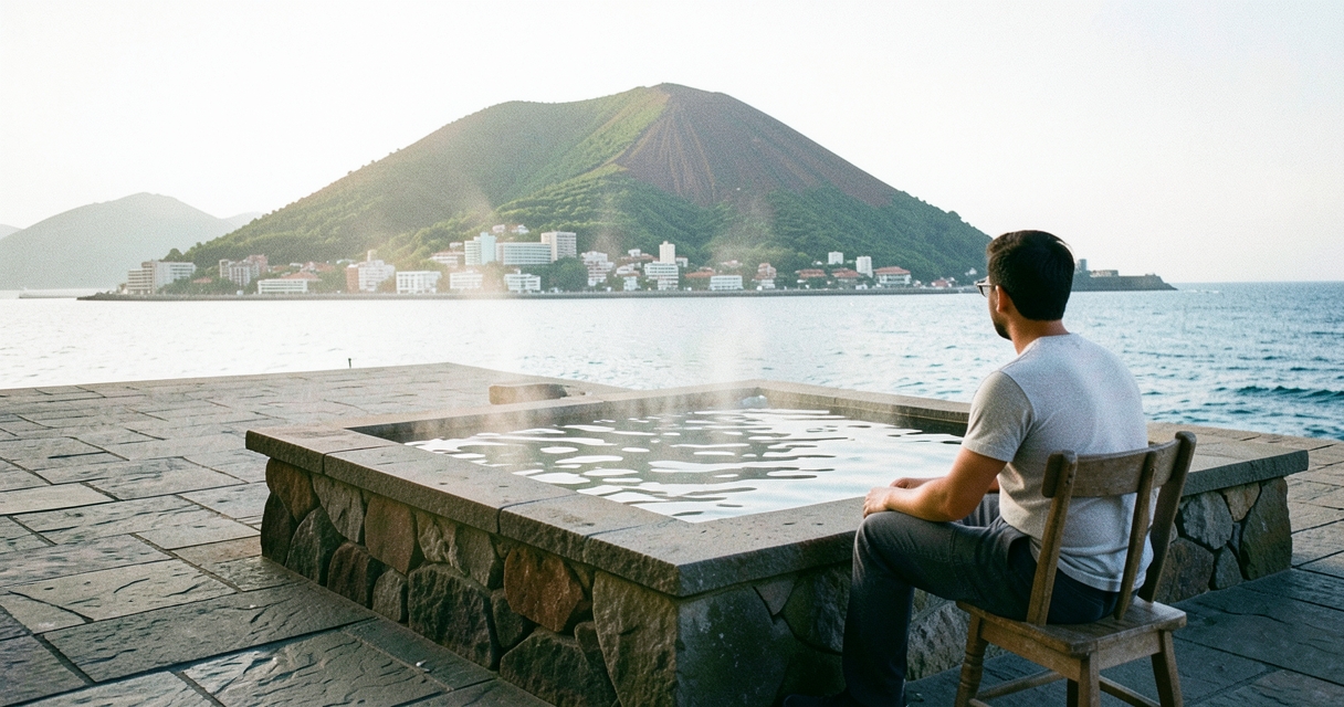 Ein Nickerchen im Satsuma-no-Yu: Mein Login-Bonus war Sakurajima